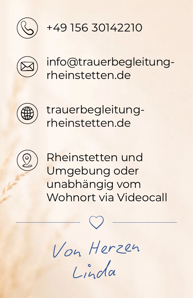Rückseite der professionell ausgearbeiteten Visitenkarte von Linda Hetzel